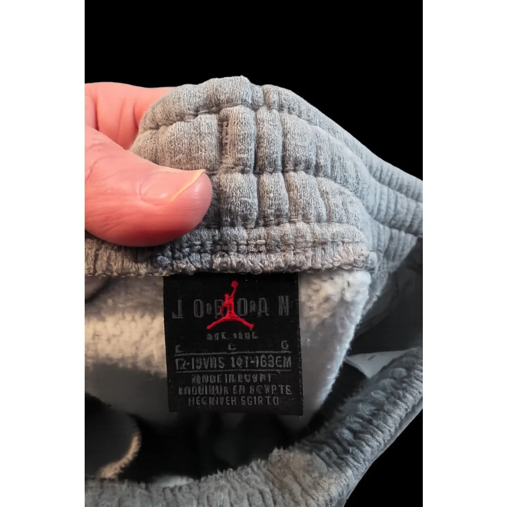 Nike Air Jordan Youth L 12-13 Gray Fleece Jogger Sweatpants Boys Jumpman - Picture 4 of 5